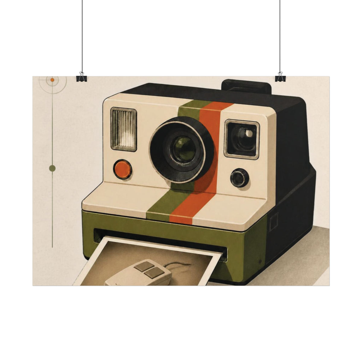 Retro Instant Camera Poster — Vintage Polaroid Photography Wall Art, Series: „Rewind“