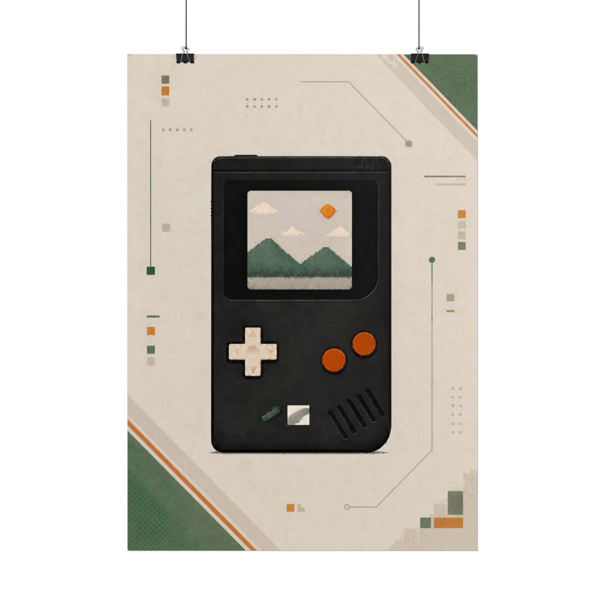 Retro Console Poster — Minimalist Vintage Gaming Wall Art, Series: „Rewind“