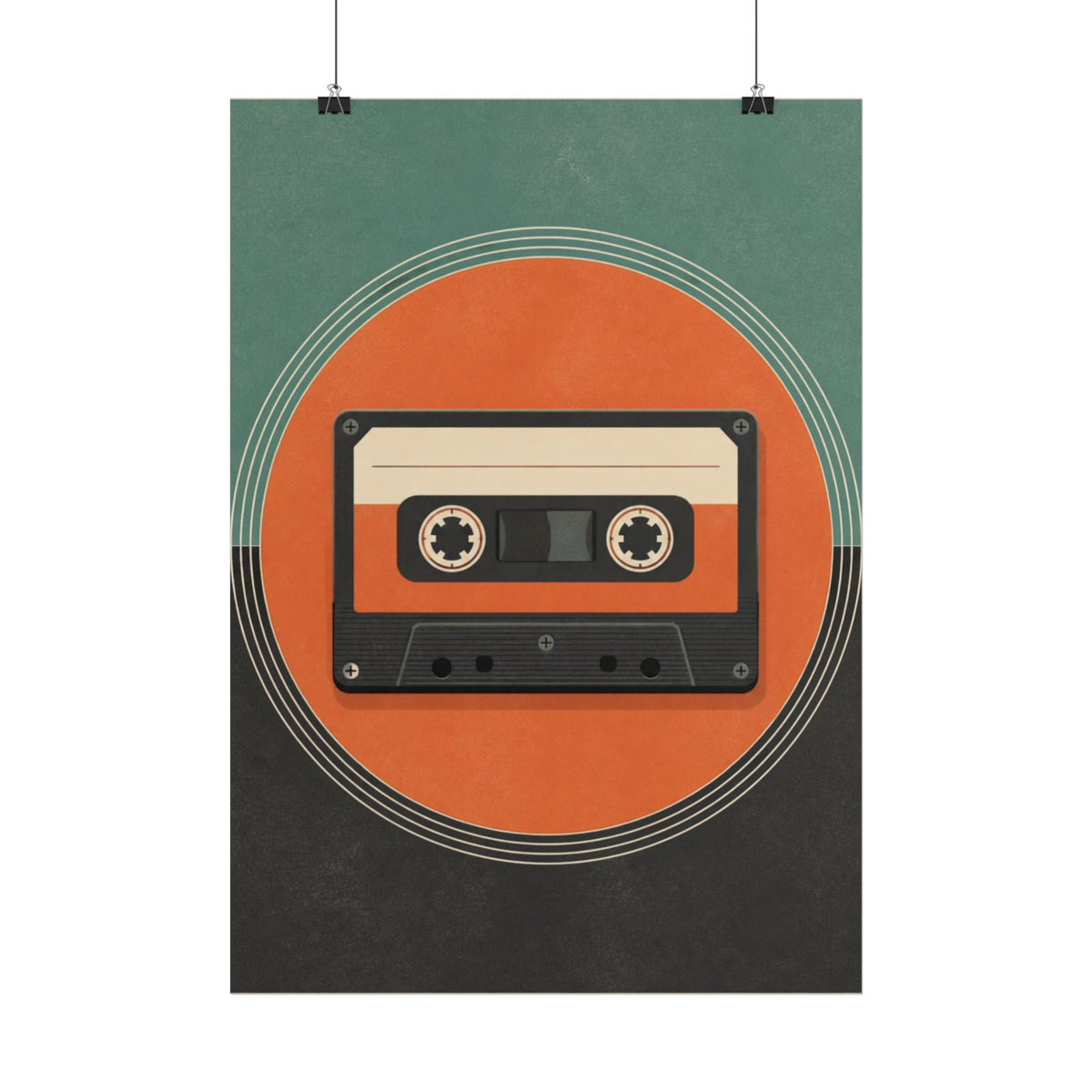 Retro Cassette Tape Poster — Vintage Music Wall Art, Series „Rewind“