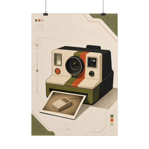 Retro Instant Camera Poster — Vintage Polaroid Photography Wall Art, Series: „Rewind“