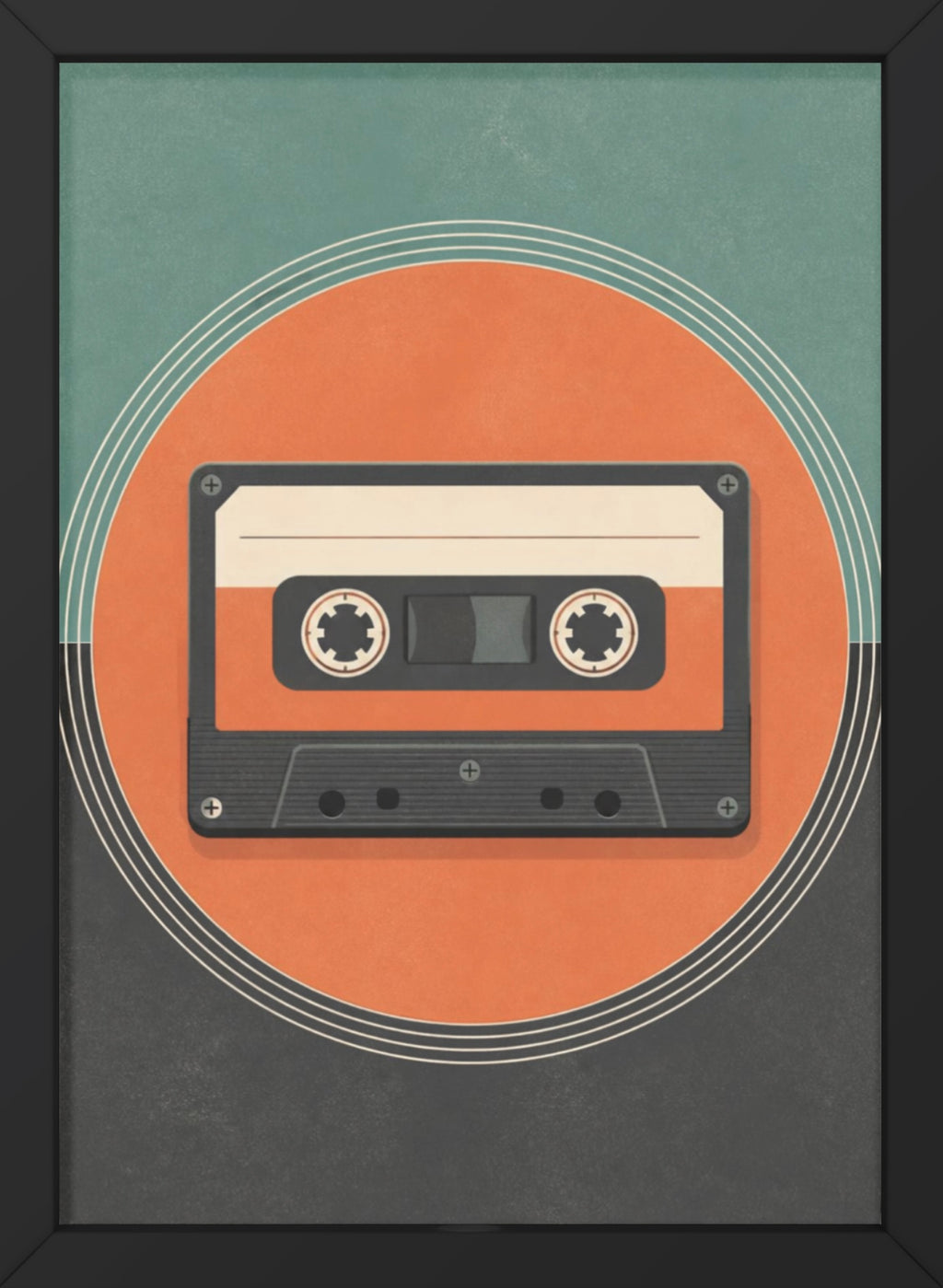 Retro Cassette Tape Poster — Vintage Music Wall Art, Series „Rewind“