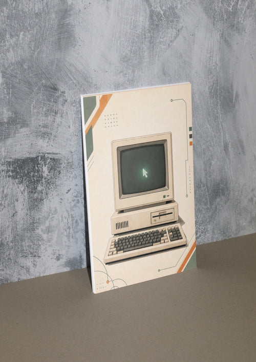 Retro Computer Poster — Vintage 80s PC Wall Art, Series: „Rewind“